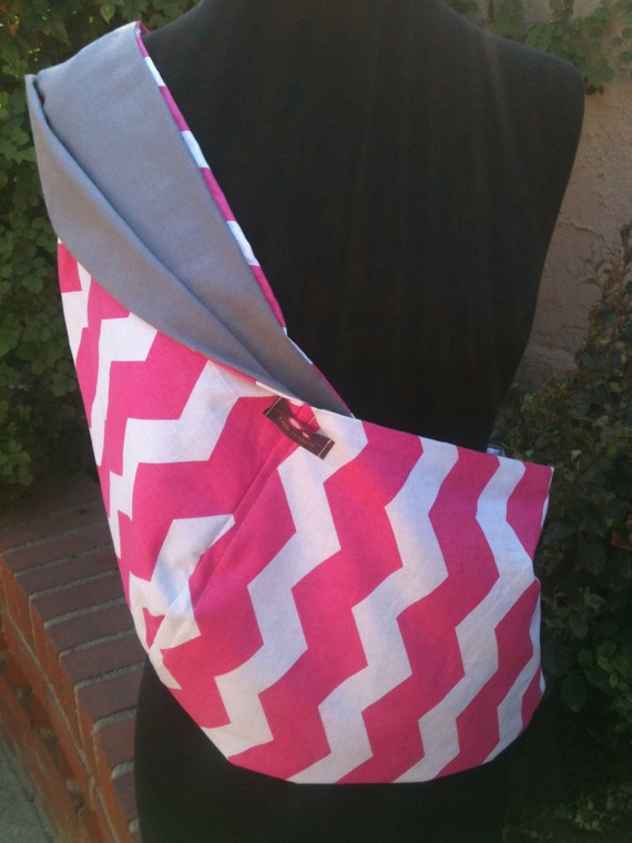 Baby Sling Baby Carrier Hot Pink Chevron Gray Lining