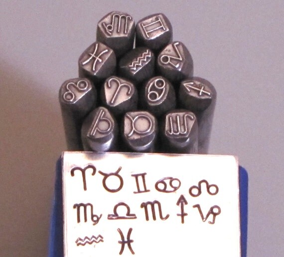 Items similar to ZODIAC steel design stamp set jewelry stamping sun
