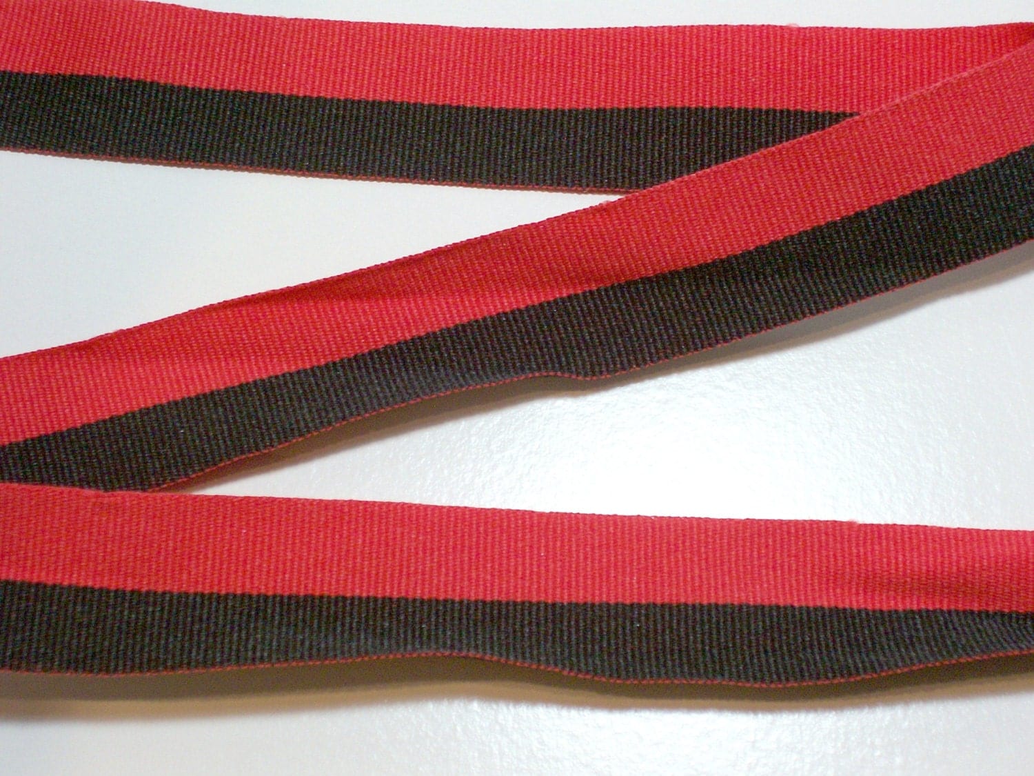 Striped Ribbon Black and Red Stripe Grosgrain Ribbon 7/8 inch