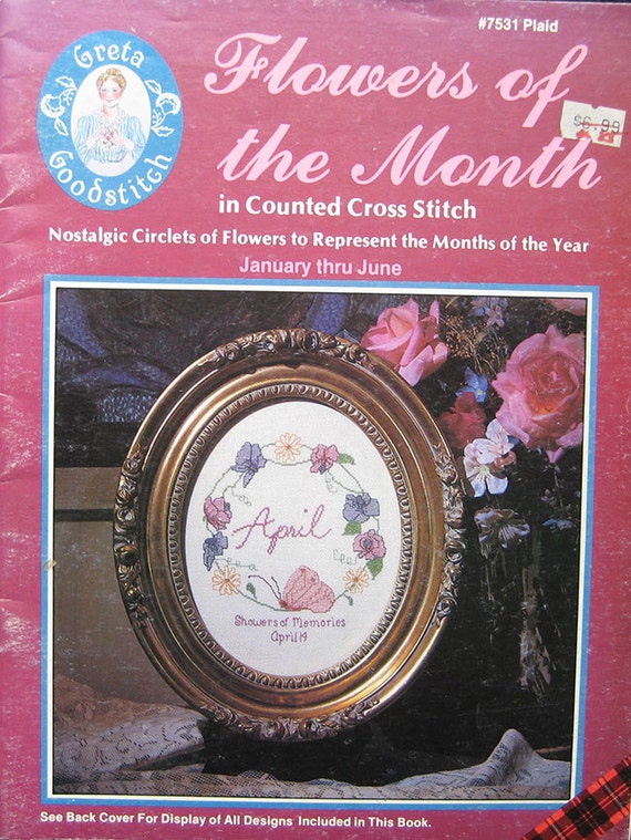 Flowers of the Month Counted Cross Stitch Pattern Book by