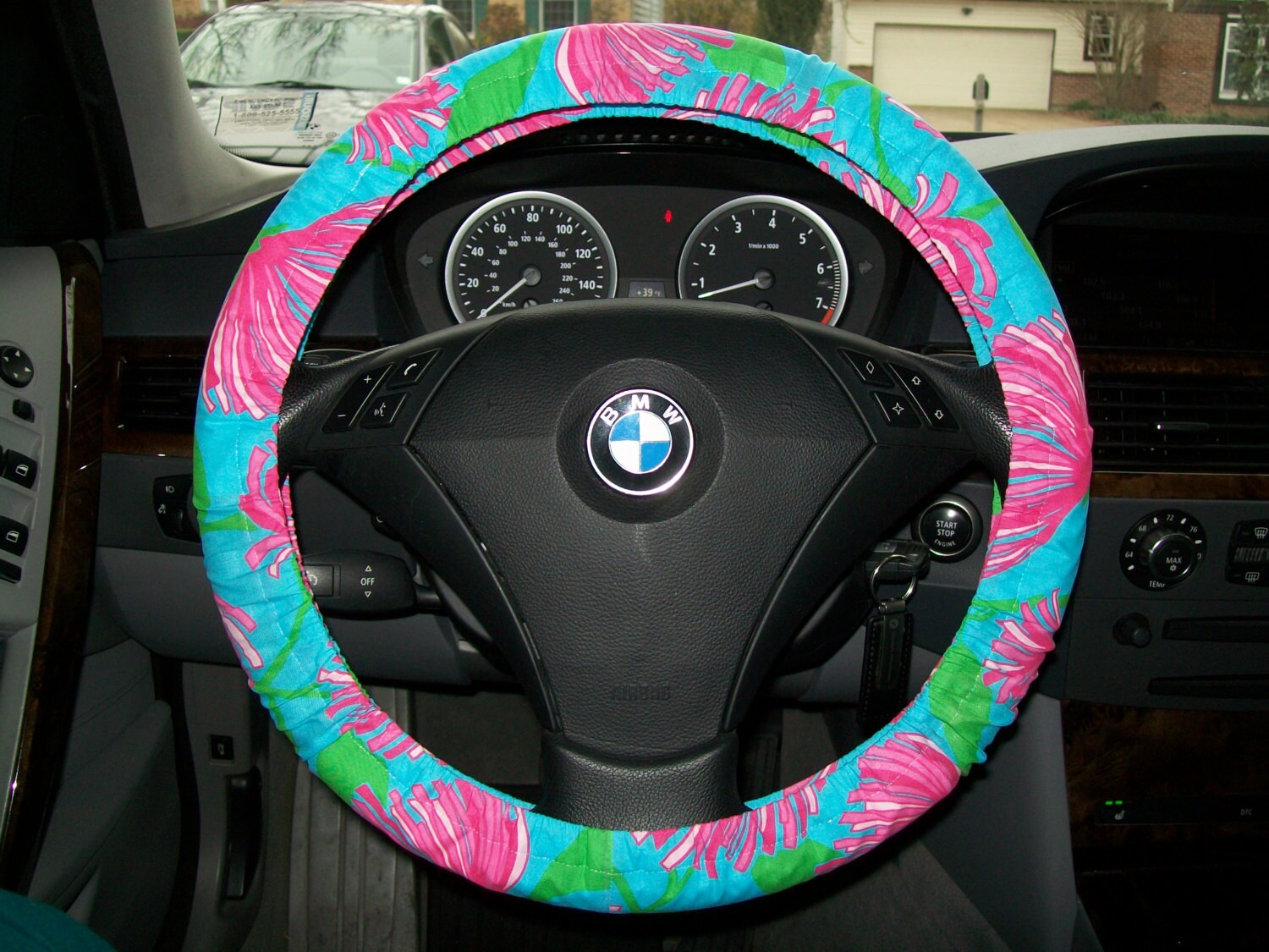 Designer Inspired Steering Wheel Cover by mammajane on Etsy