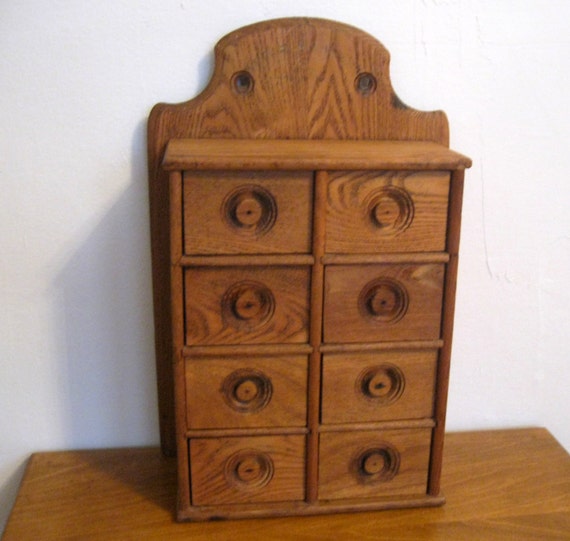 Old Antique Spice Rack with Drawers by Somethingcharming