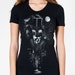 Night Watch - American Apparel Womens T shirt ( Space, Galaxy, Cat print clothing, Surreal t shirt )