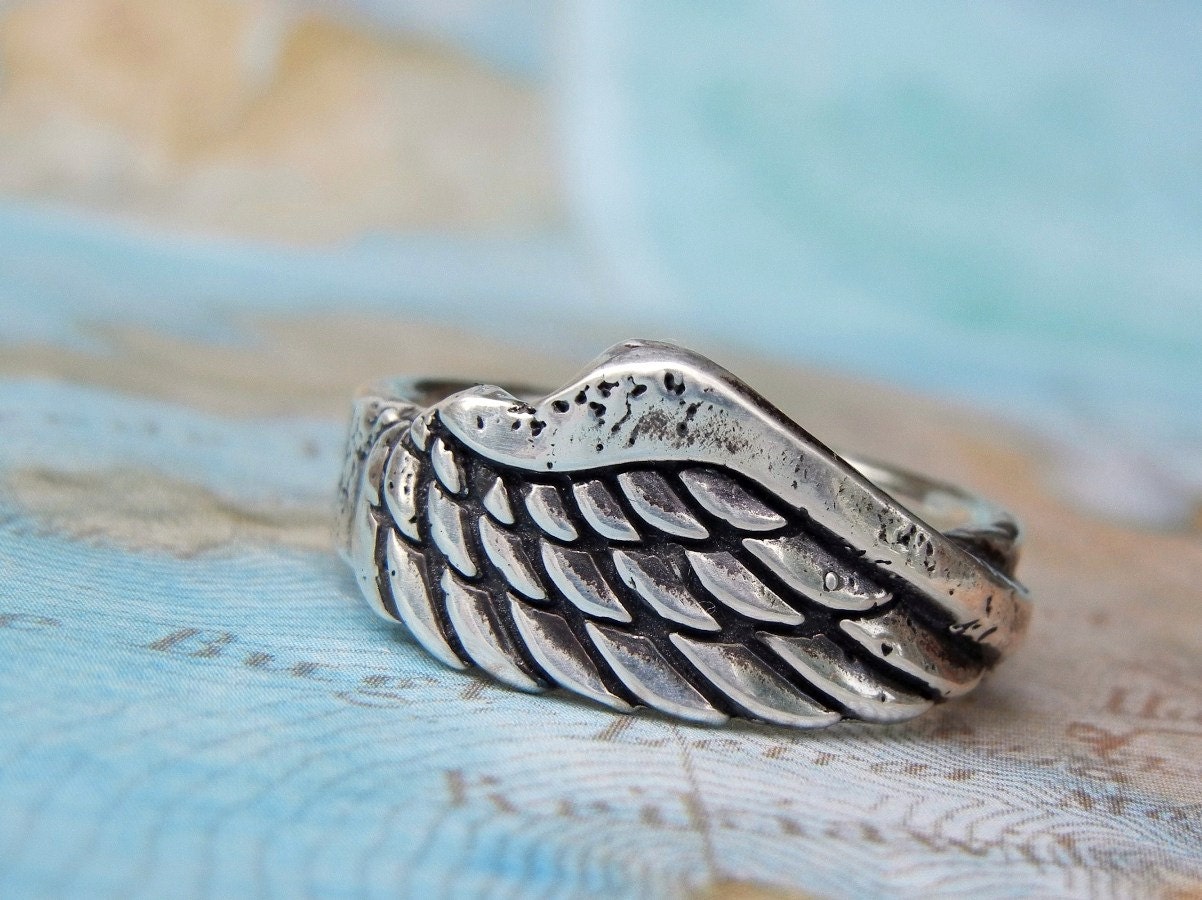 Angel Wing Jewelry Angel Wing Ring Silver Angel Wing Ring