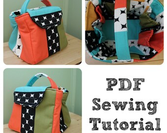 Travel Cosmetic Organizer Tote Bag Sewing Tutorial PDF How to Make