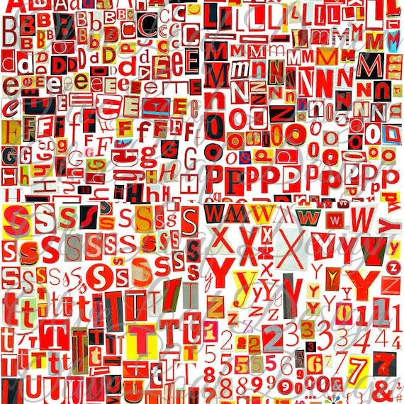 Printable Digital Alphabet Red Series A to Z 1-10