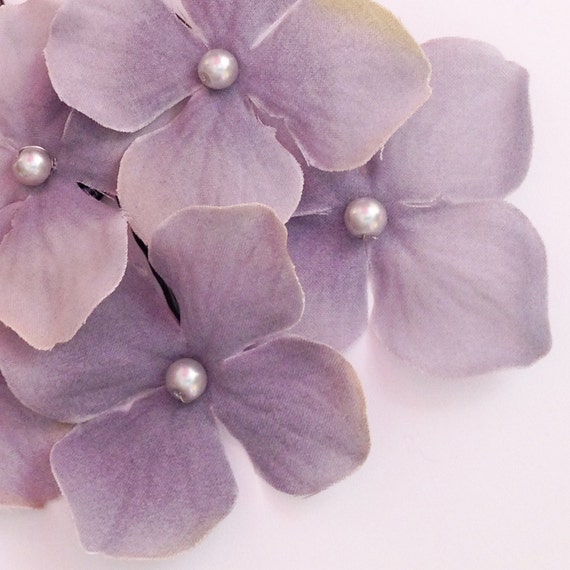 Cornflower Blue Flower Hair Pins Ivory by embellishingyou on Etsy