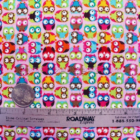 Items similar to MINI Tossed OWL PINK Novelty Owl Bird Birds Quilt