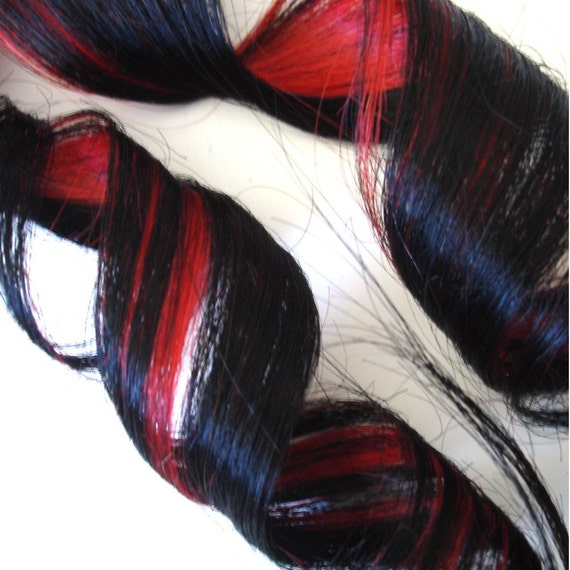 Hair Extensions Black And Cherry Red Two Tone Clip By Ikickshins