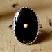 The Mustard Seed Ring - Midnight Black on Antique Silver
