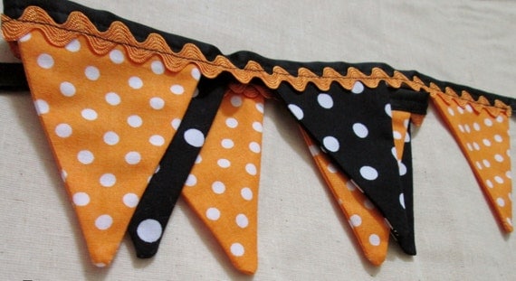 Halloween Bunting Garland Mini Fabric Bunting Banner Photo Prop Flag Fall Decor Birthday Party Bunting Garland