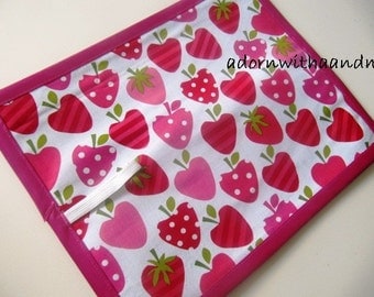 Strawberry Chalkboard Mat - Strawberry Roll Up Chalkboard - Strawberry Travel Chalkboard - Strawberry Chalkimamy - Travel Toy - Travel Mat