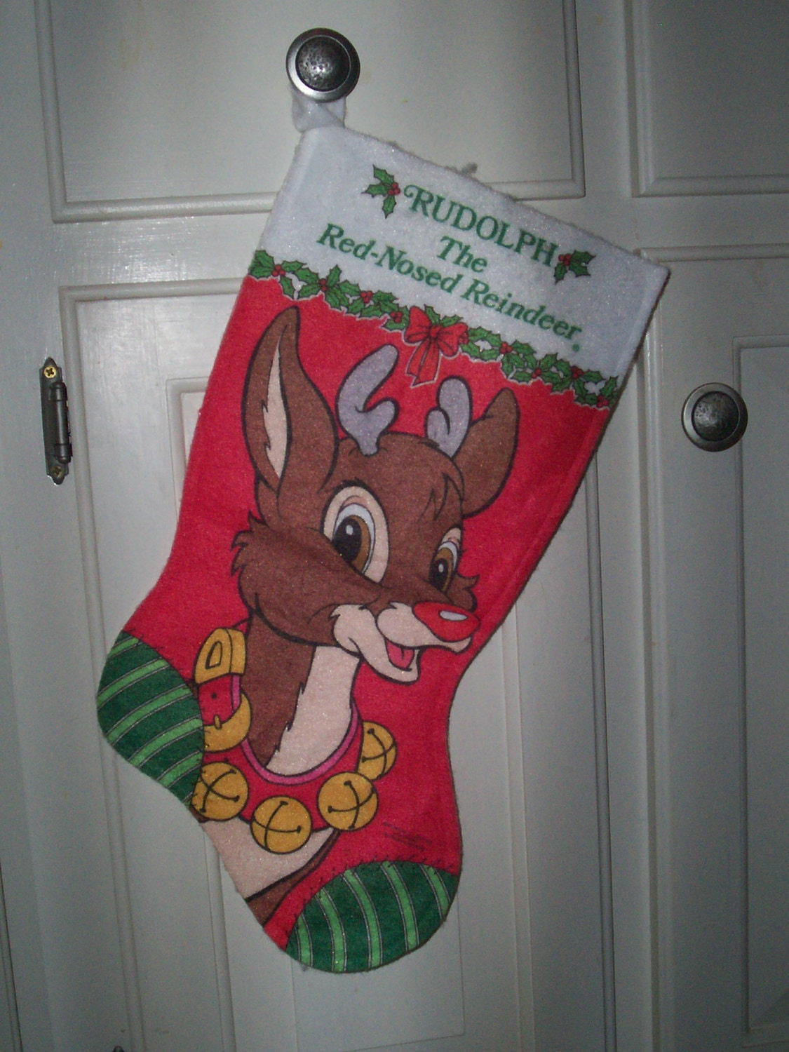 Vintage Rudolph Christmas Stocking 3 Available by thetrendykitchen