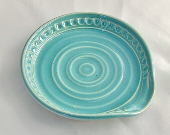 Spoon Rest in Turquoise / Robin's Egg Blue - Stoneware Ceramic Pottery