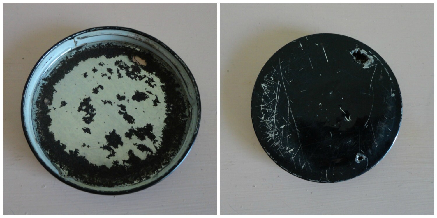 VINTAGE glass GLOBE JAR with metal lid