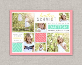 LDS Baptism Invitation - Hadley
