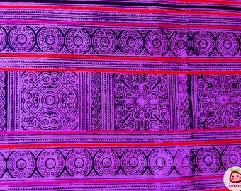 Hmong Fabric, purple, violet, candle, hmong textile, Lisu Fabric, crafting, hill tribe, embroidered, skirt, craft supplies, craft, fabric