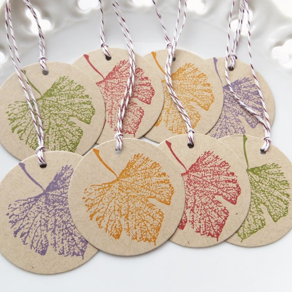 Fall Leaf Tags - Set of 8 - Fall Wedding Tags Colorful Fall Leaf Favor Tags Colorful Leaves Il_570xn