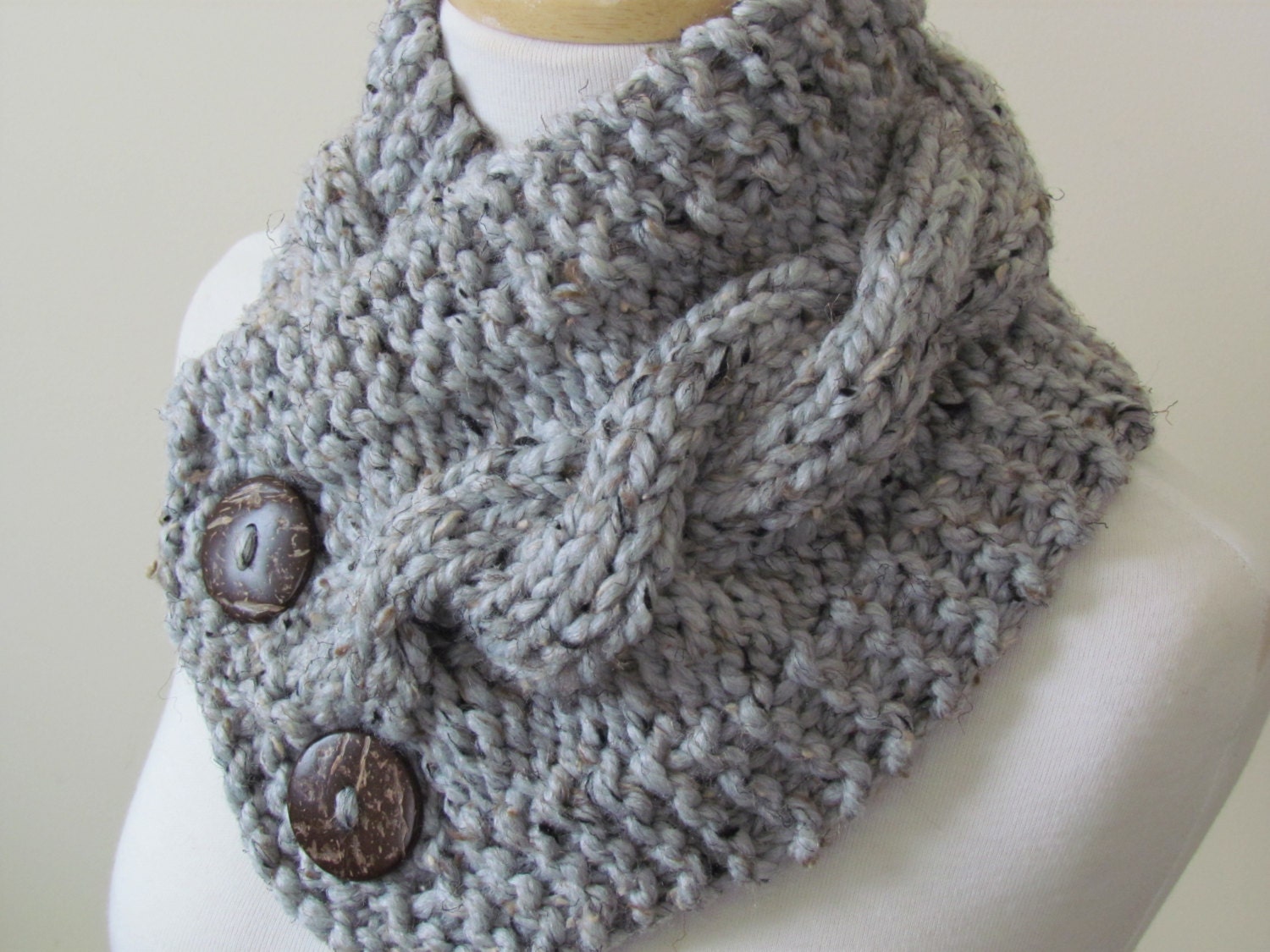 Knit Neck Warmer Cable Knit Scarf Chunky by pegsyarncreations