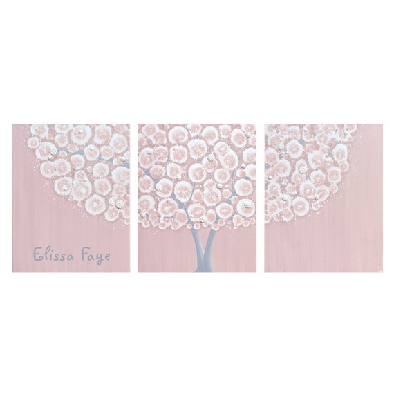 Custom Nursery Wall Art Personalized Pink and Gray by Amborela