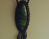Chrysocolla Bead Embroidered Necklace
