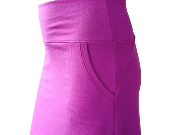 Hipster skirt with front pockets, handmade skirt, organic cototn clothes, made in Canada