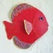 Metal Wall Art Fish Sculpture Tropical Sun Fish Ocean Art Wall Beach House Decor Red Nautical Design 7 x 7