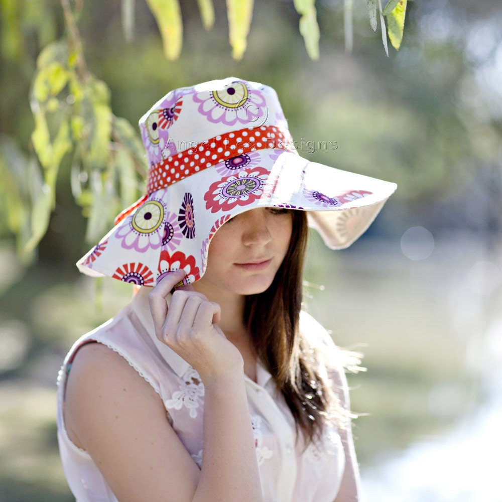 Womens Sun Hat Pattern. Spring Blooms Sunhat PDF Sewing