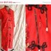 Vintage 60s Red Kimono Bathrobe with Paintbrush Print S M by Campus Warmeez Loungewear