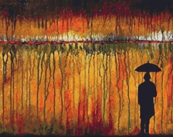 Modern Cross Stitch Kit By Robert Bretz - 'The Rainmaker' Needle Craft Kit