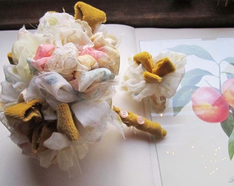 Vintage Fabric Flower Bouquet