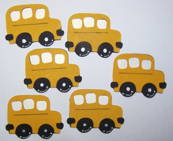 Die Cut School Bus Cards DIY Scrapbooking 3pcs Paper by Paperquick