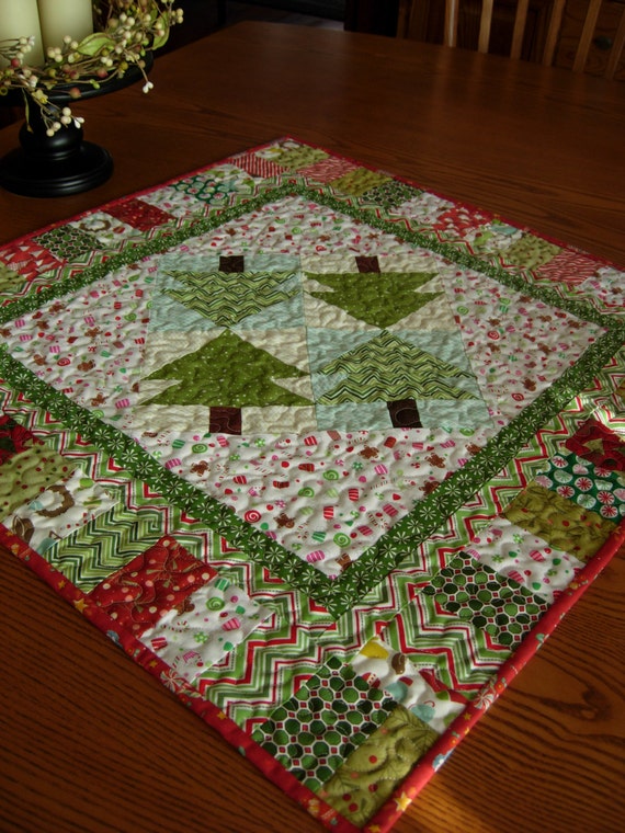 Wintergreen Table Topper. Christmas Table Topper. Christmas