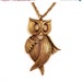 Vintage Owl Necklace 1970s Silver tone