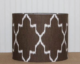 Drum Lamp Shade Lampshades Monaco Coffee Bean Ikat
