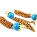 8 - Vintage Glass Bead Tassels - Sky Blue .