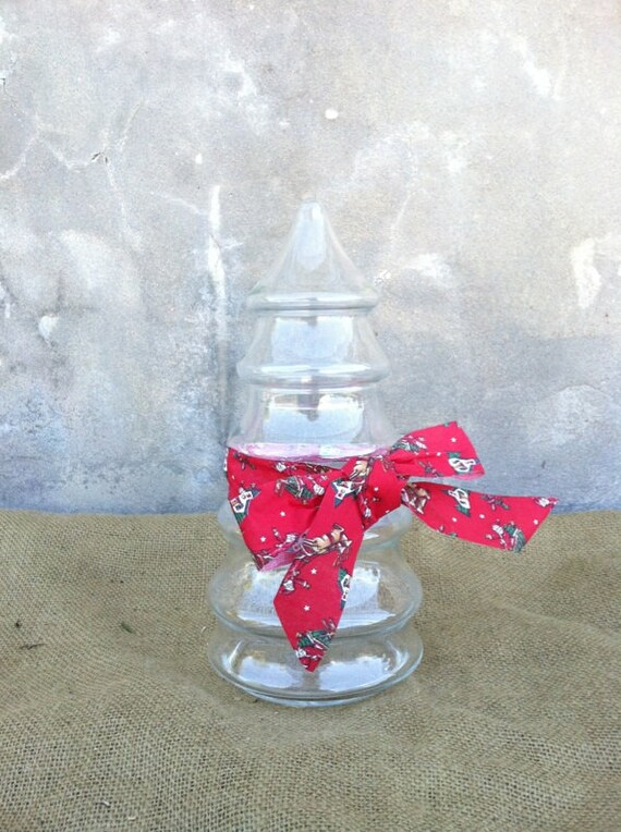 Christmas Decor Apothecary Jar Christmas Tree Vintage