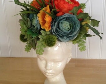 Modern Ceramic Head Planter in stock