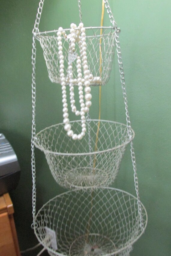 Wire Mesh Baskets 3 Tiered Hanging Baskets Silver