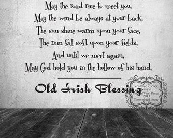 Items Similar To Irish Bedtime Blessing - Vinyl Wall Decal Lettering 