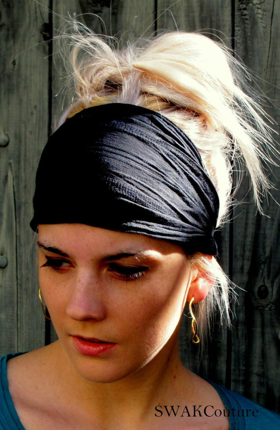 black textured cotton wide headband wrap wide black textured cotton wide headband wrap wide