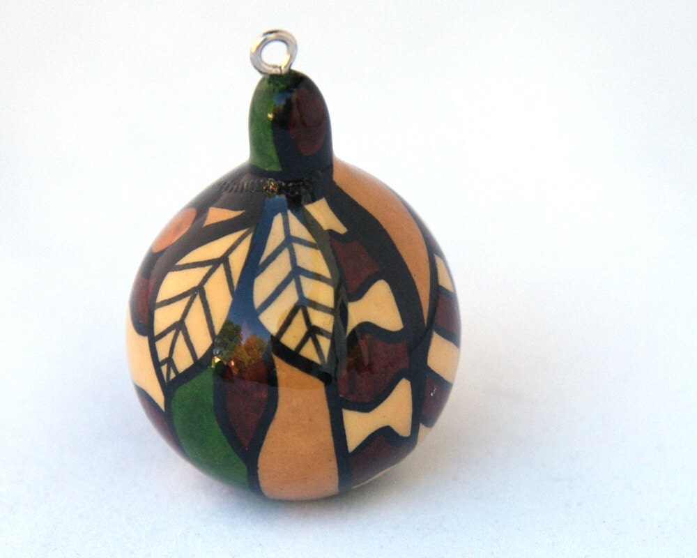 Christmas Gourd Ornament or Fall Ornament Gourdament unique