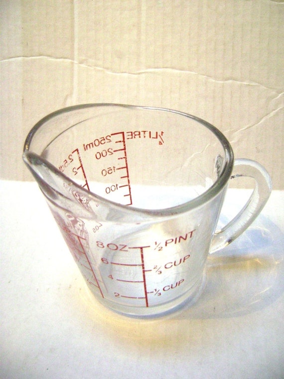 Items similar to REDUCED Vintage Measuring Cup Oven Basics Clear Glass ...