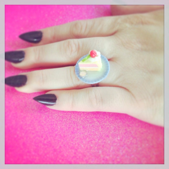 Lemon Frosted Cake Ring Adjustable by missfridaymourning on Etsy