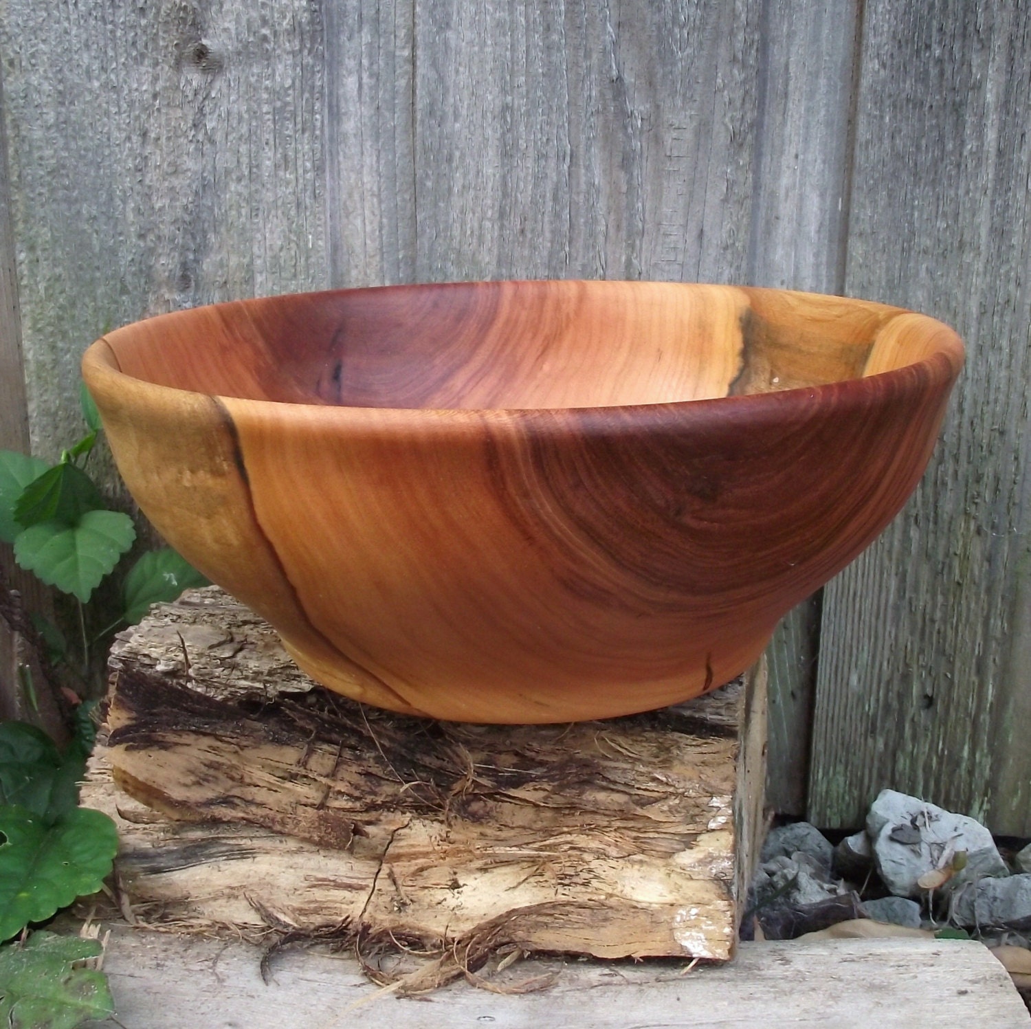 Wood Bowl Cherry Wood Wooden Bowl Rustic Farmhouse Home