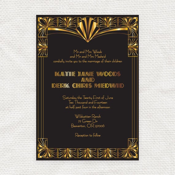 gorgeous gatsby invitation printable file 1920s by idoityourself