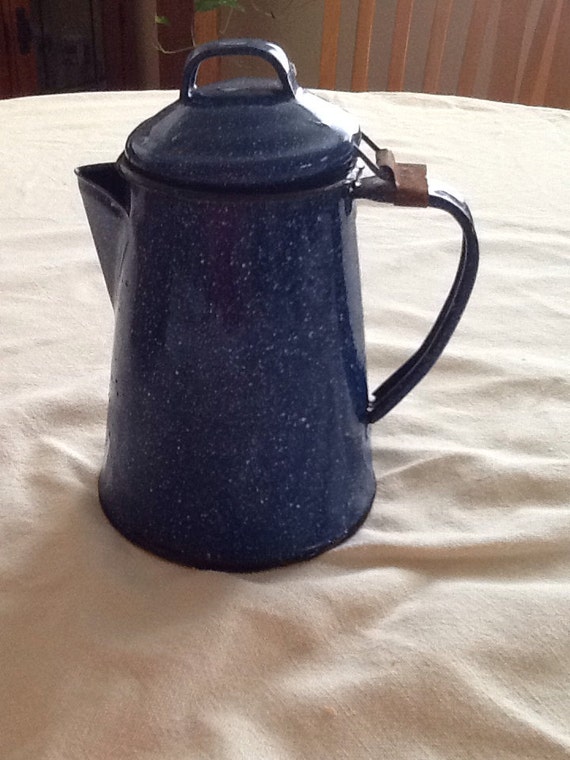 Small Blue Enamel Coffee Pot