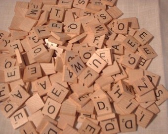 Scrabble Tiles Complete Set for Crafting Supplies Wooden Alphabet Letters 100 Tiles
