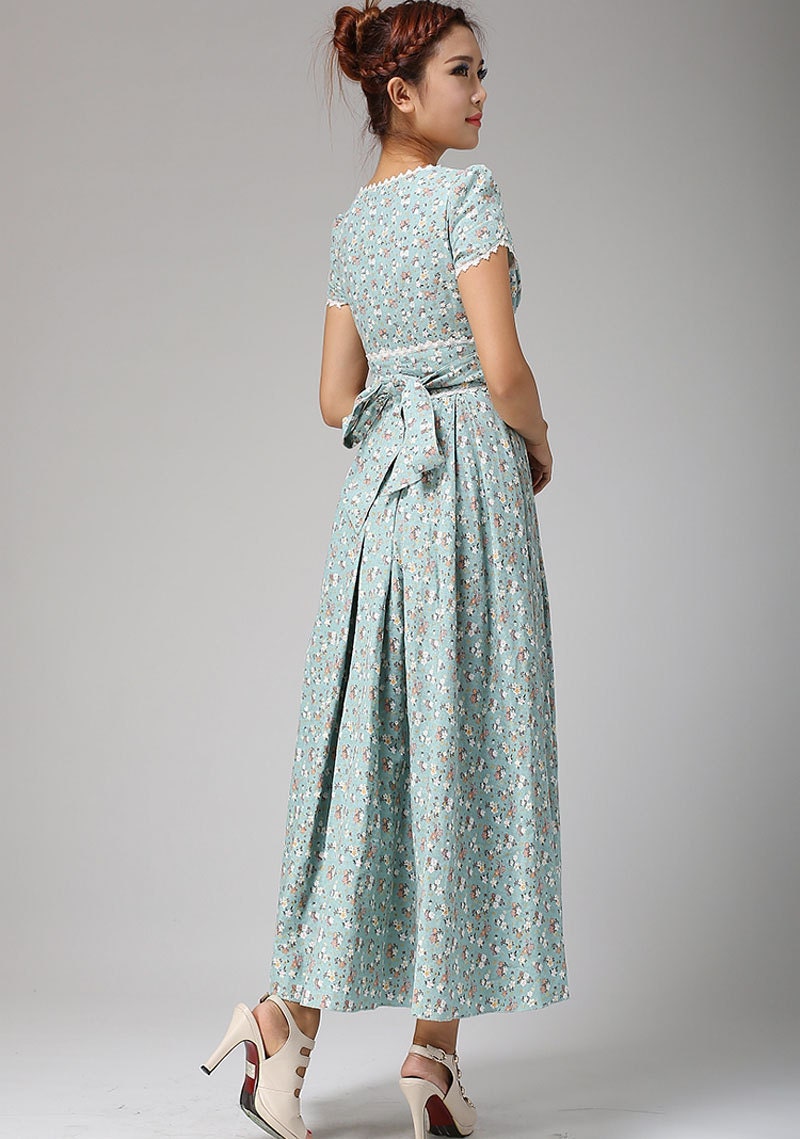 Maxi dress  Floral dress  Duck  Egg  blue  wedding  dress  Prom 