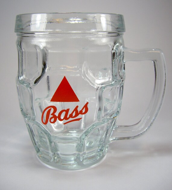 Vintage Bass Beer Large Glass Mug Bass Pale Ale Breweriana